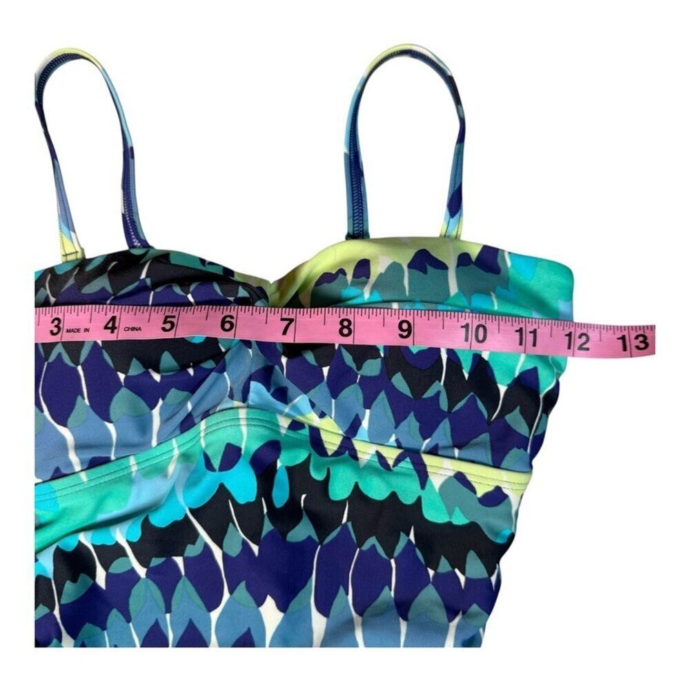 Boden One-Piece Bandeau Bathingsuit Blue Swimsuit Adj Strap Lined 2 - Picture 8 of 10